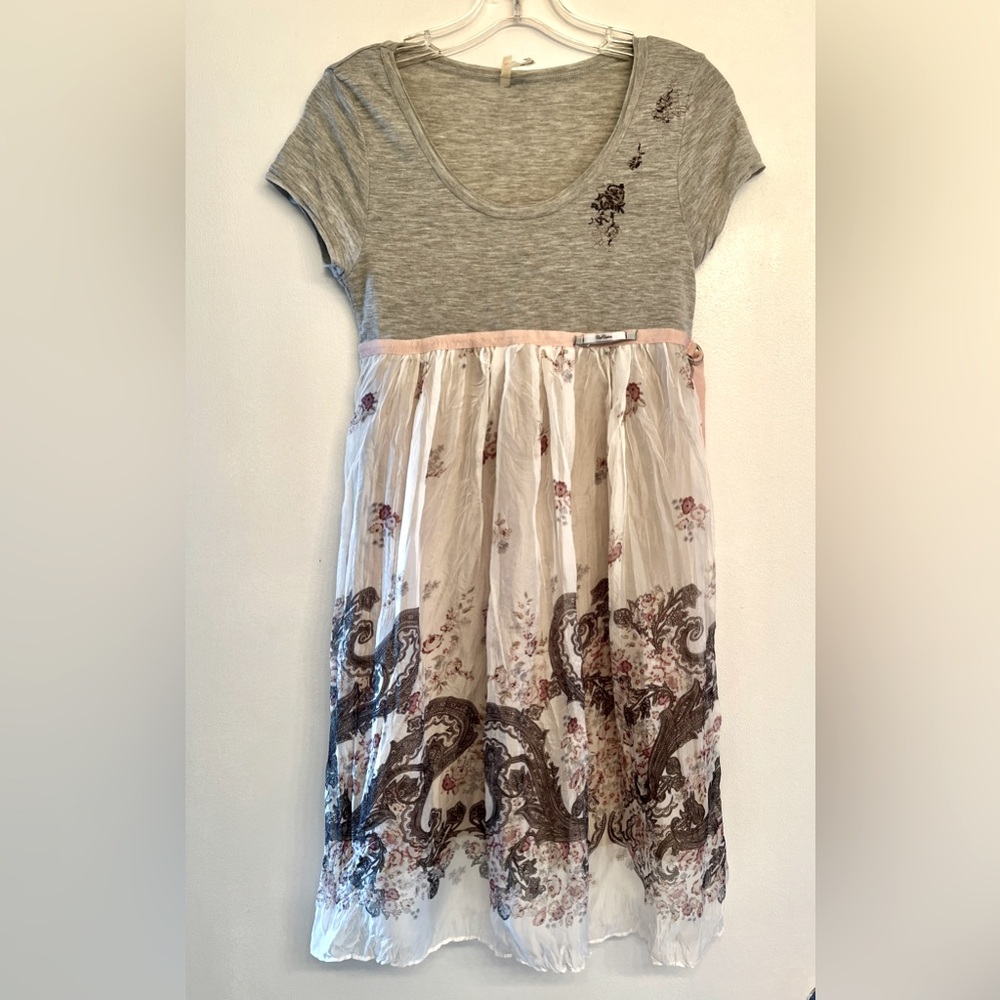 COP COPINE Floral Summer Party Cocktail Beach Mesh A-Line Dress.